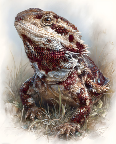 Stampa ritratto chiuso drago